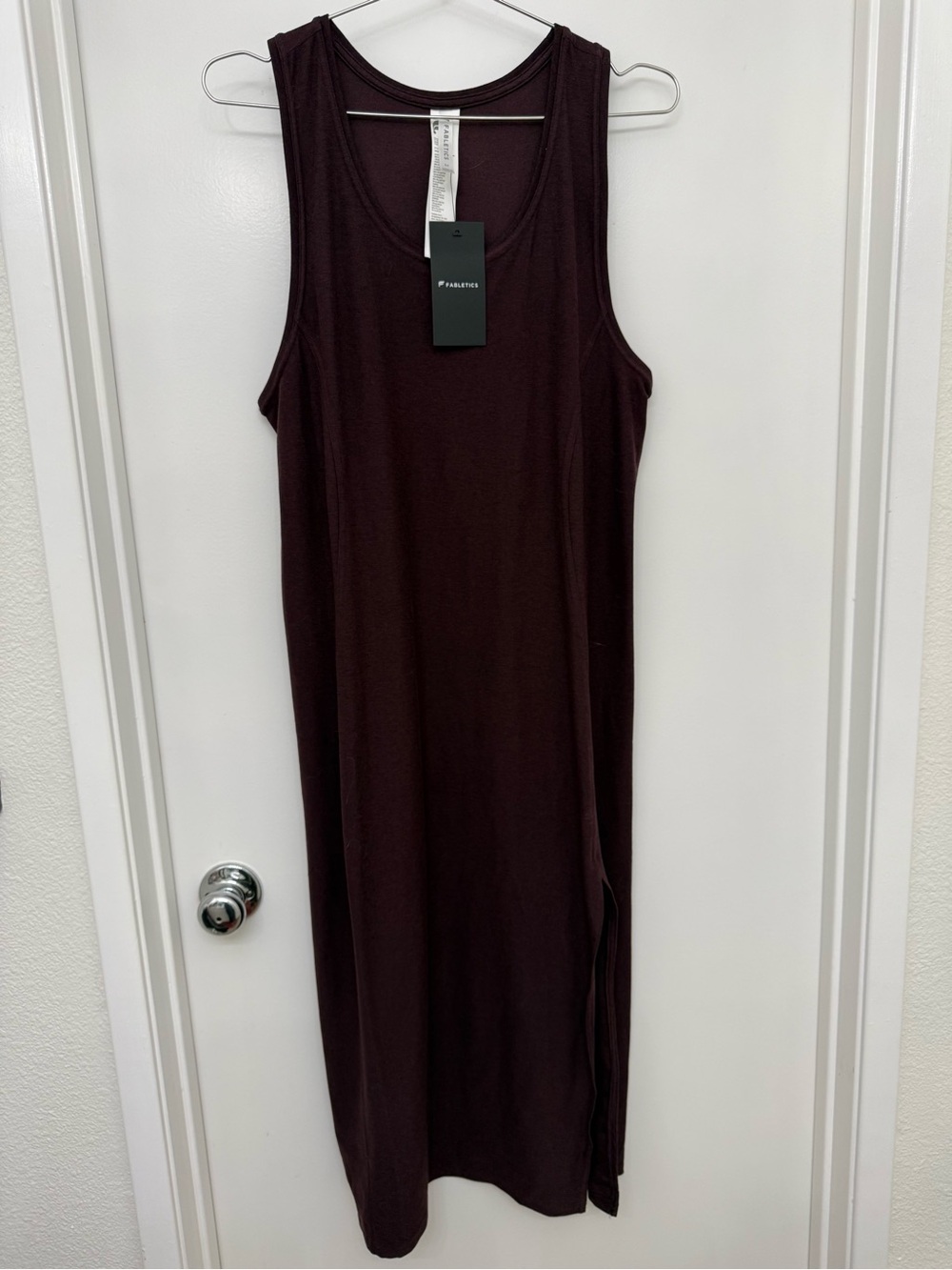 Fabletics Sleeveless Maxi Dress in Dark Plum